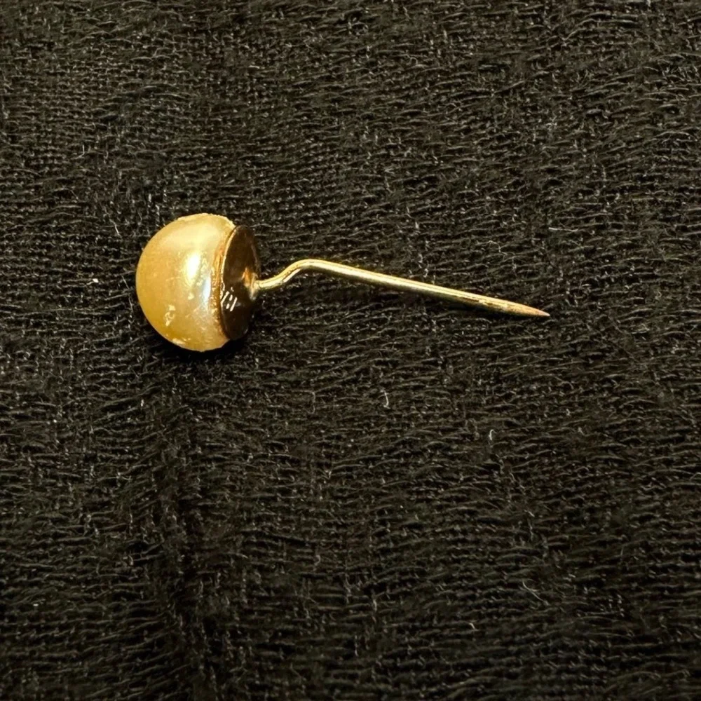 Vintage Hickok USA Tie Clip with Chain &‎ Faux Pearl Drop